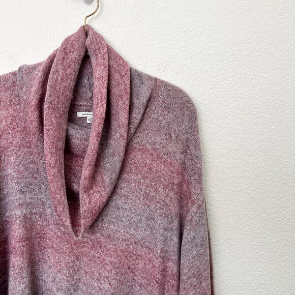[American Eagle] Ombre Striped Oversized Purple Red Cowl Neck Sweater Sz Small S - Picture 6 of 11